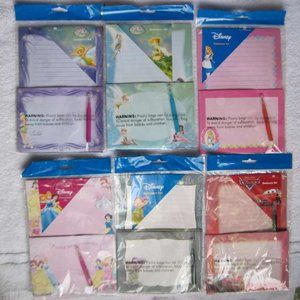 Disney's Stationary Set Note Paper Envelopes Fairies Tinkerbell Tink Dopey Cars